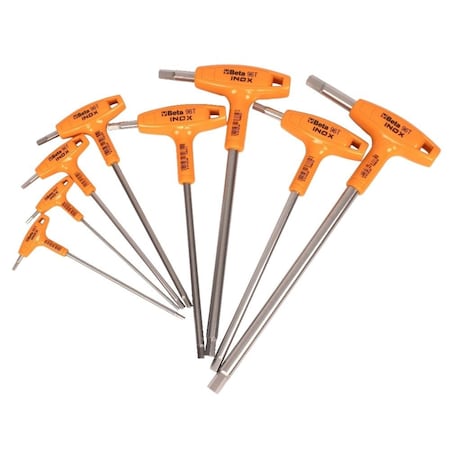 Hex Key Set, Hex, T-Handle, T, 8 pcs MPN:96TINOX/S8