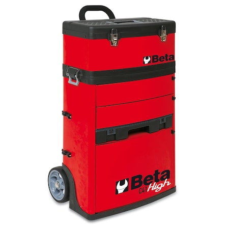 C41H Tool Cart, 3 Drawer, Red, Sheet Metal, 21 in W x 13 in D x 36 in H MPN:C41H-R