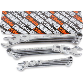 Beta 42INOX 11 Piece 6mm to 19mm 12-Point 15° Offset Combination Wrench Set Silver 420391