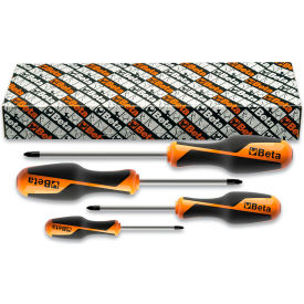 Beta 1262/S4 Set of 4 Phillips® Cross Head Screwdrivers #0 to #3 12620304