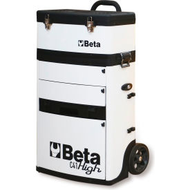 Beta C41H Two-Module Rolling Metal Tool Chest with Detachable Tool Box & Telescopic Handle White 41000021