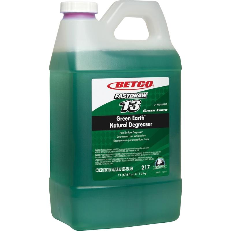 Betco Green Earth FastDraw 13 Natural Degreaser, Concentrate, 67.6 fl oz (2.1 quart), Bio-based, Case of 4 - 2174700CT MPN:2174700CT