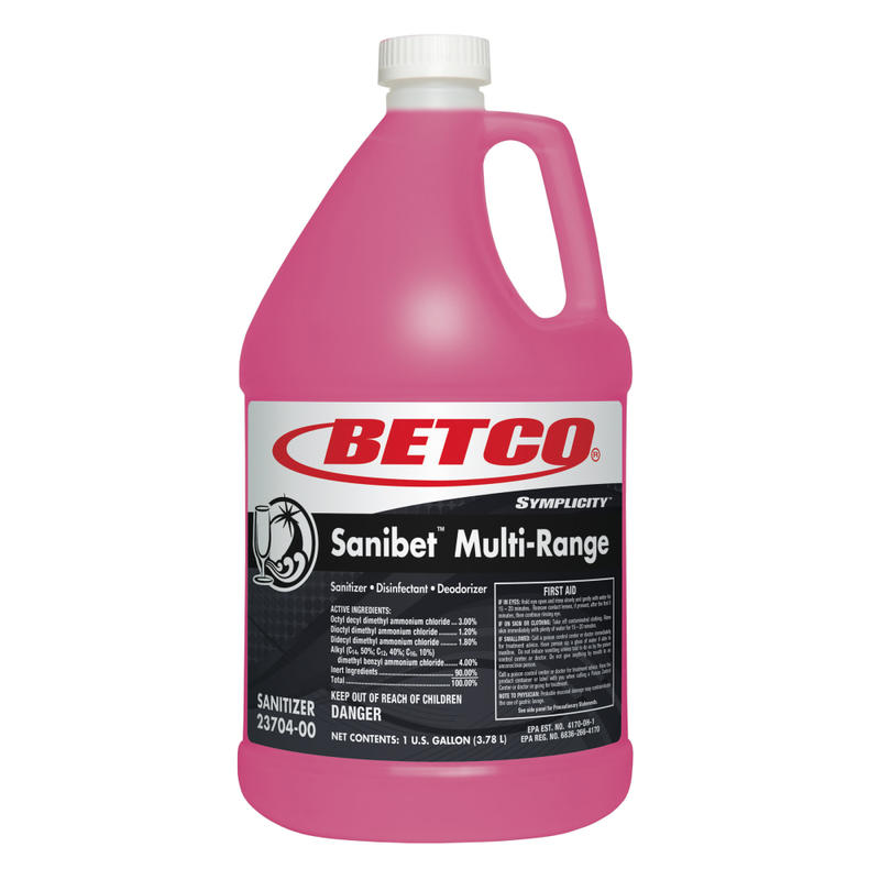 Betco Sanibet Multi-Range Sanitizer, 1 GAL Bottle, Case Of 4 MPN:2370400