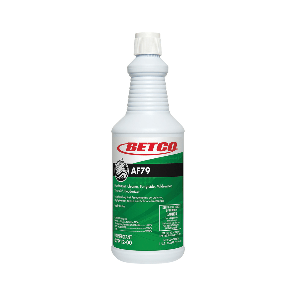 Betco AF79 Acid-Free Restroom Cleaner, Citrus Scent, 32 Fl Oz, Clear Blue, Carton Of 12 Bottles MPN:0791200