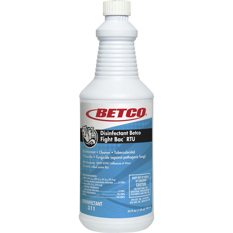 Betco Fight-Bac RTU Disinfectant Cleaner, Citrus Floral Scent, 32 Oz Bottle MPN:3111200EA