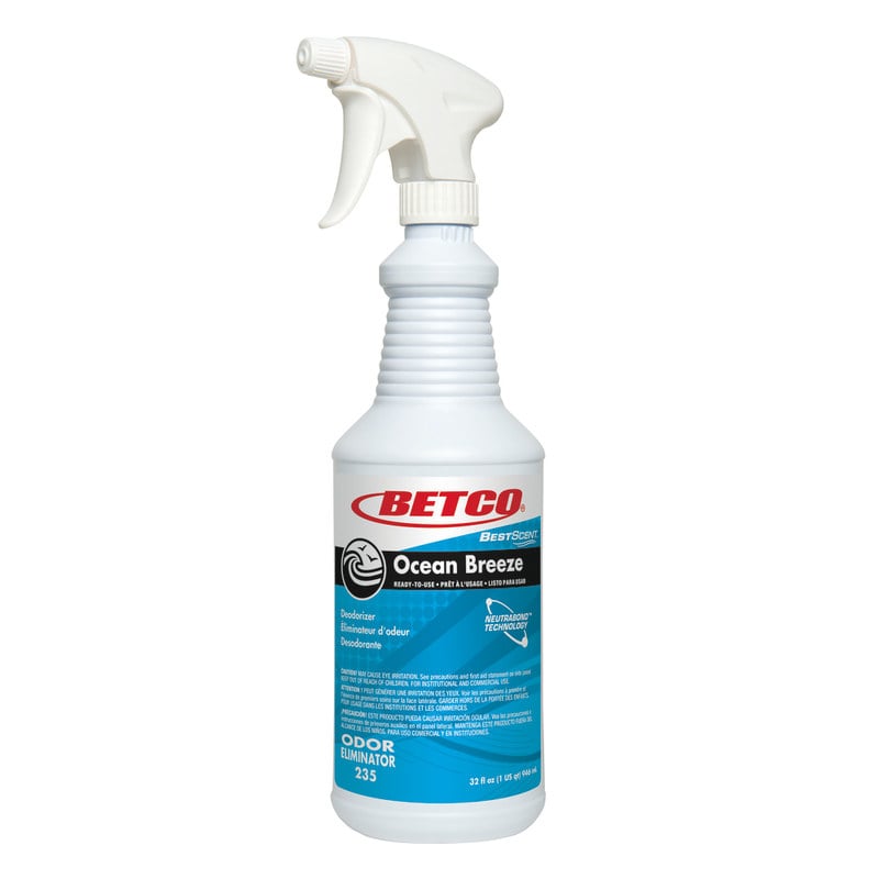 Betco BestScent Ready-To-Use Odor Eliminator, 32 Oz, Ocean Breeze, Pack Of 12 MPN:2351200