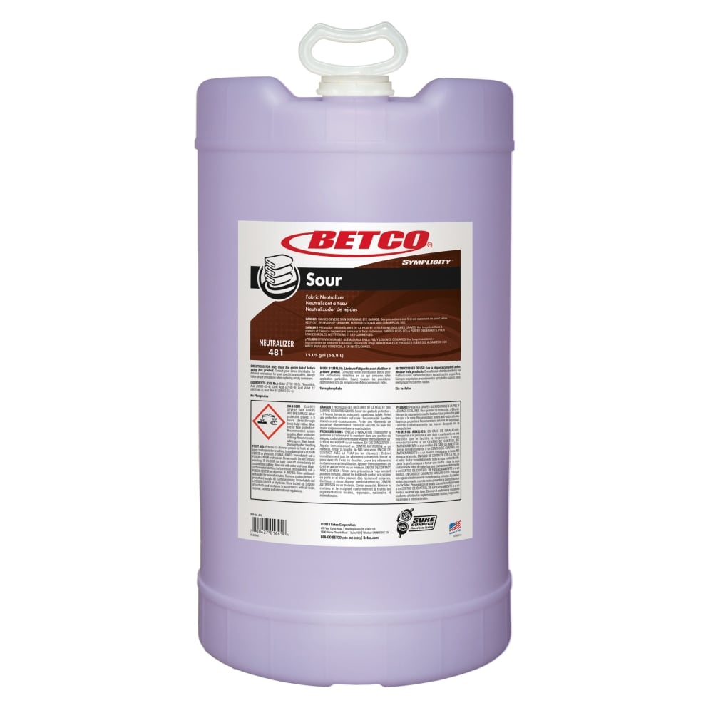 Betco Symplicity Sour Fabric Neutralizer, 15 Gallon Container MPN:4817700