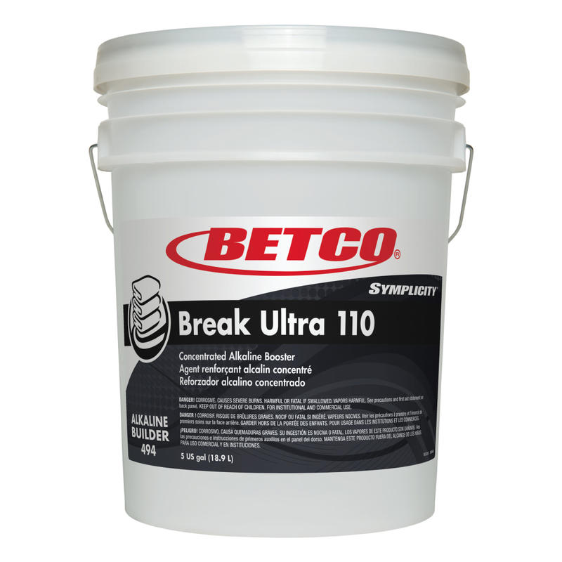 Betco Symplicity Break Ultra 110 Alkaline Booster, 5 Gallon Bottle MPN:4947800