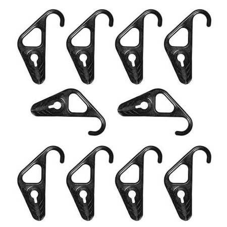 Bungee Hook, Black, 4 in. L, 2 in. W, PK10 MPN:BB1/4NHBK