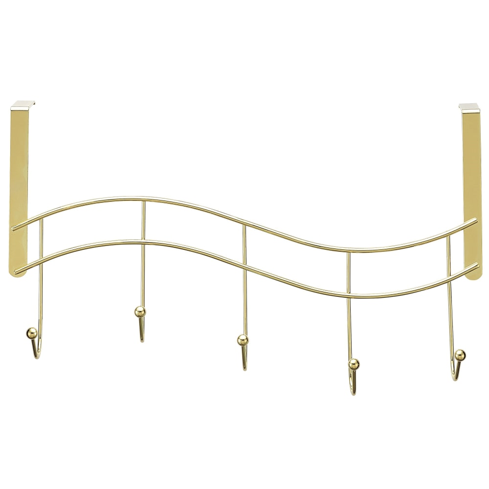 Better Houseware Brass Over-Door Hook Rack, 8inH x 15inW x 4inD, Gold MPN:1961/B