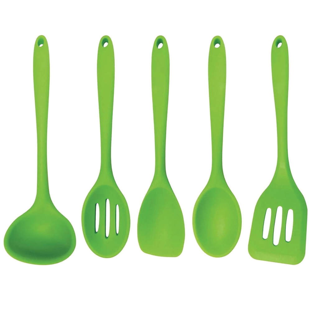 Better Houseware 5-Piece Silicone Cooking Utensils, Green MPN:3500/G