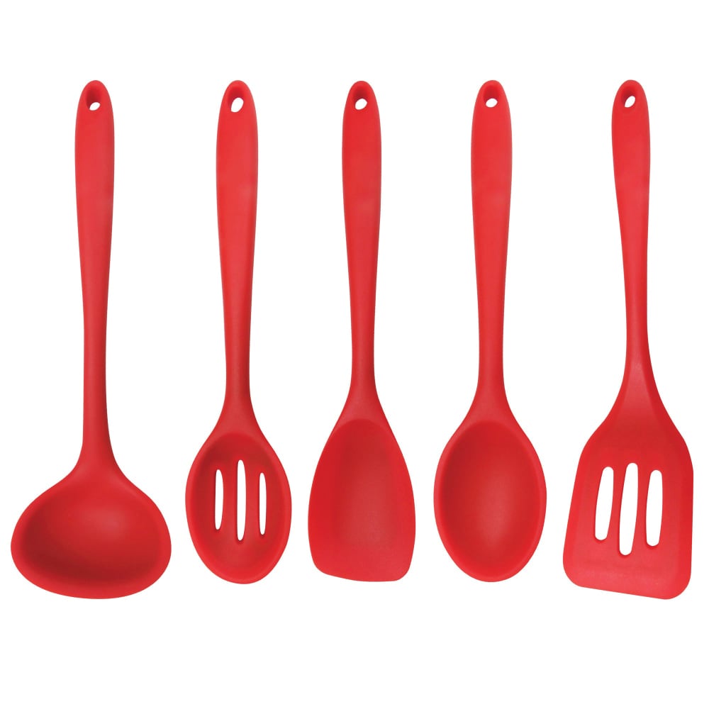Better Houseware 5-Piece Silicone Cooking Utensils, Red MPN:3500/R