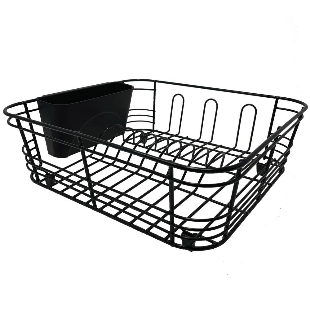 Better Houseware 2-Piece Dish Drainer, 5inH x 13inW x 14-1/2inD, Black MPN:1420/E