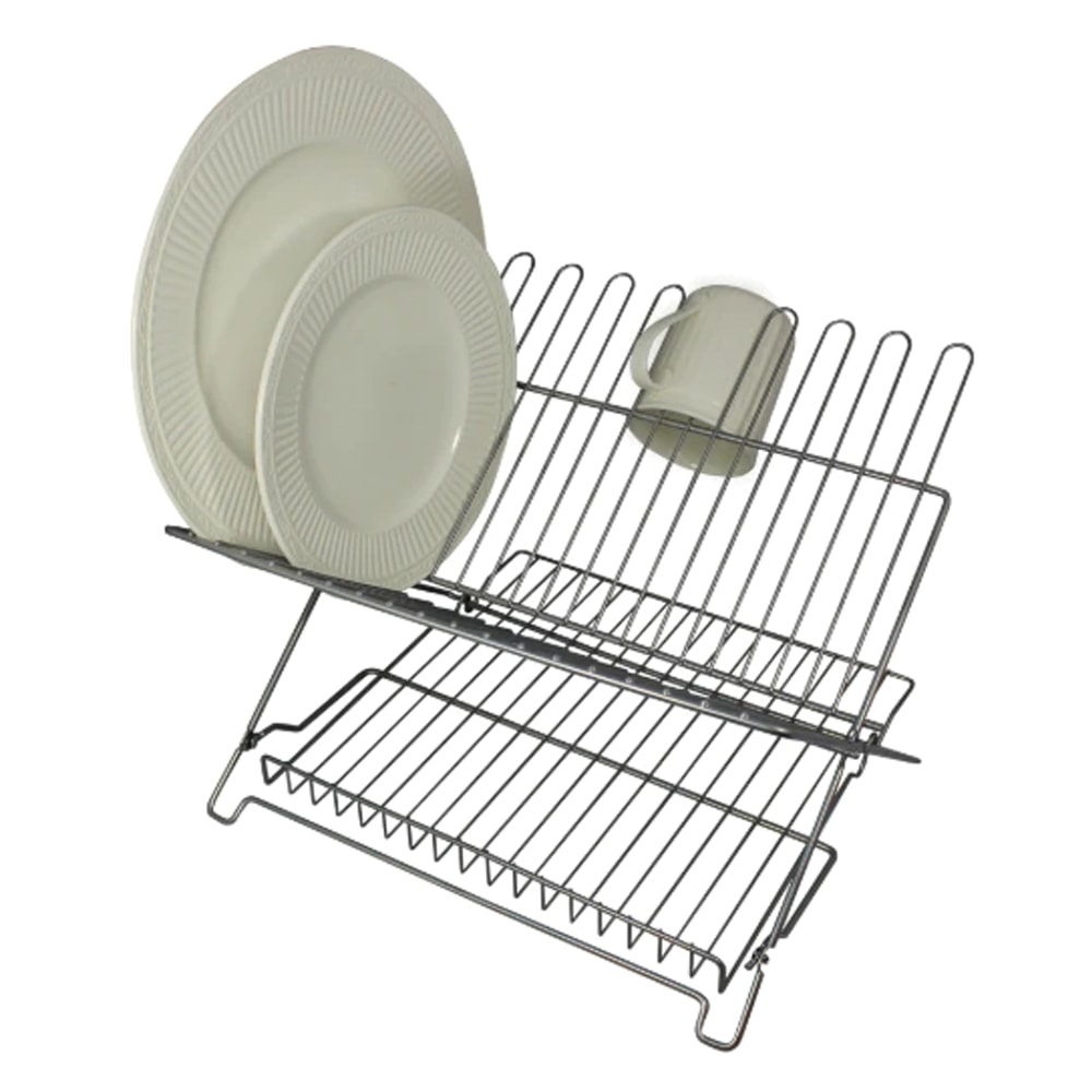 Better Houseware Jr. Folding Dish Rack, 12-1/2inH x 13-3/4inW x 10-3/4inD, Metallic MPN:1483.5