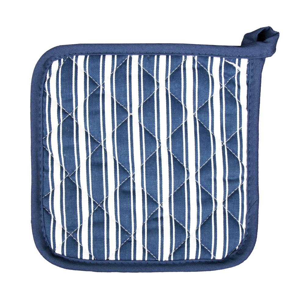 Better Houseware Striped Pot Holder, 7in x 7in, Blue MPN:1683/B
