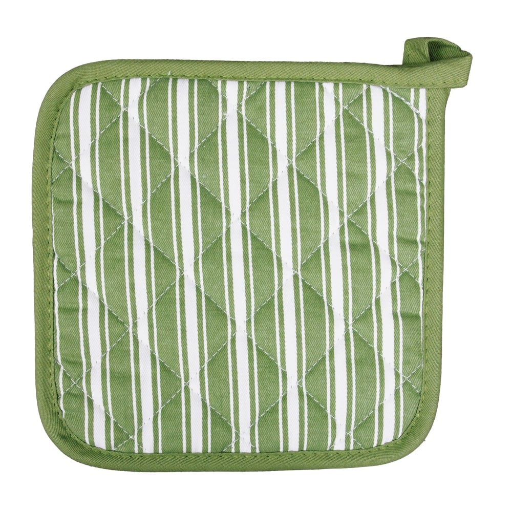 Better Houseware Striped Pot Holder, 7in x 7in, Green MPN:1683/G