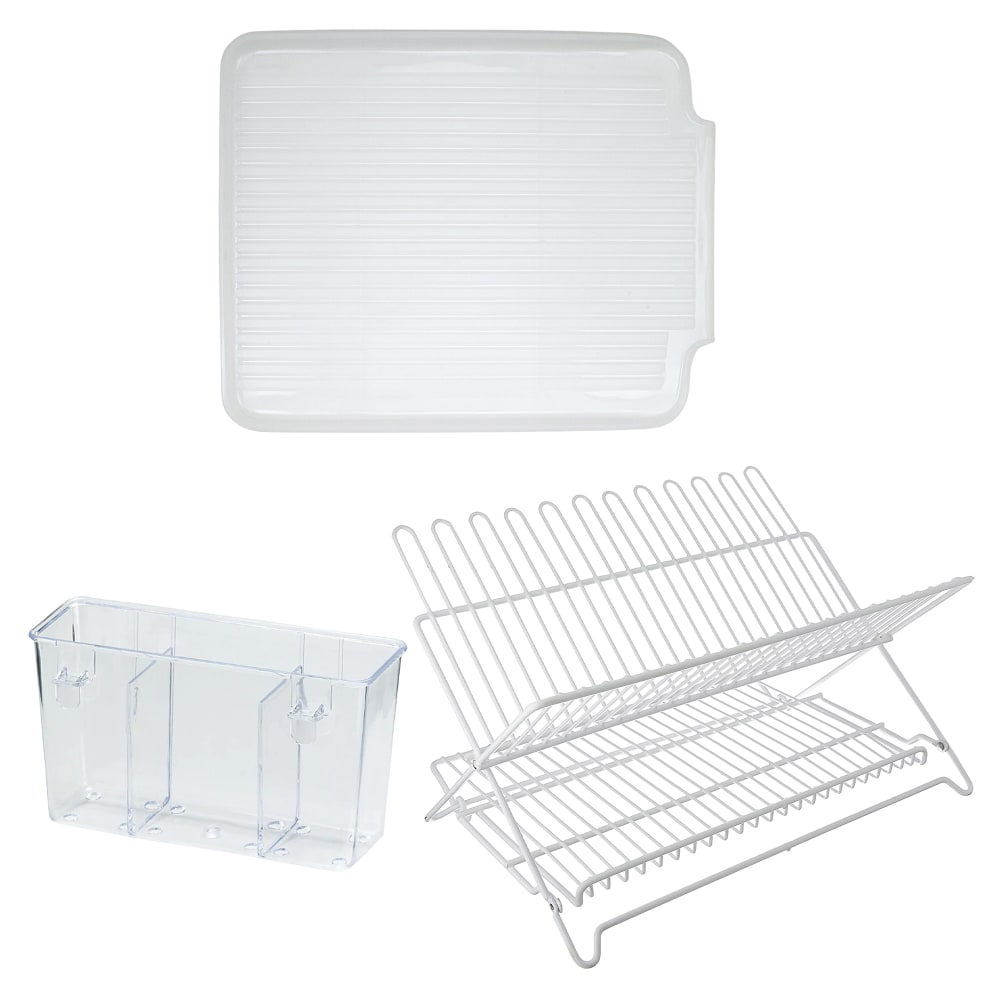 Better Houseware Dish Drain Board, Rack and Cutlery Caddy Kit, White MPN:843631184202