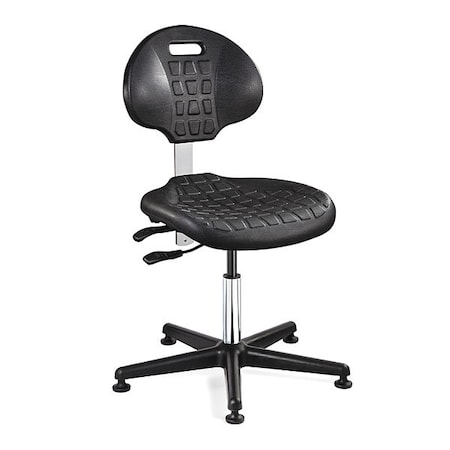 Cleanroom Task Chair, Polyurethane, Black, 15 in to 20 in Seat Height MPN:7000C1-BLK