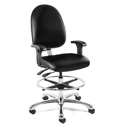 Black Vinyl Chair w/ tilt, 22-32