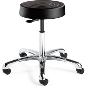 Bevco S3050-BLK ErgoLux Backless Stool Black Polyurethane Seat Aluminum Base S3050-BLK