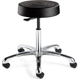 Bevco S3350-BLK ErgoLux Backless Stool Black Polyurethane Seat Aluminum Base S3350-BLK
