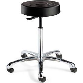 Bevco S3550-BLK ErgoLux Backless Stool Black Polyurethane Seat Aluminum Base S3550-BLK