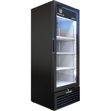 Refrigerated Glass Door Merchandiser, Black, LED Lighting, 8.77 cu. ft. MPN:MT12-1B