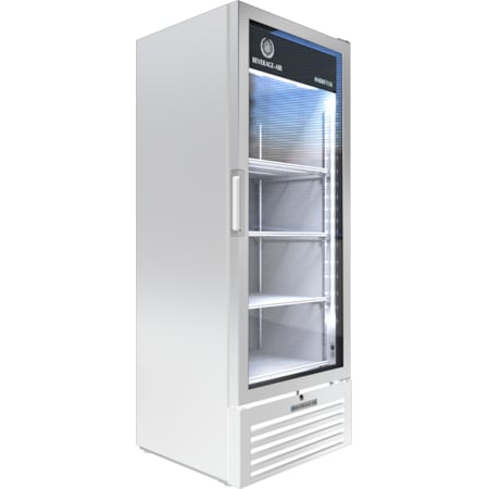 Refrigerated Glass Door Merchandiser, White, LED Lighting, 8.77 cu. ft. MPN:MT12-1W