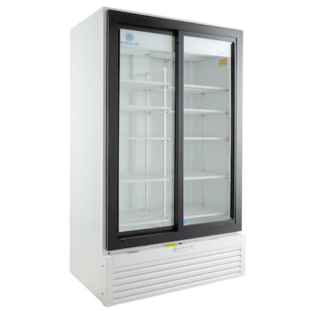 Glass Door Merchandiser, Sliding Doors, 29.41 cu. ft. Capacity, White MPN:MT49-1-SDW
