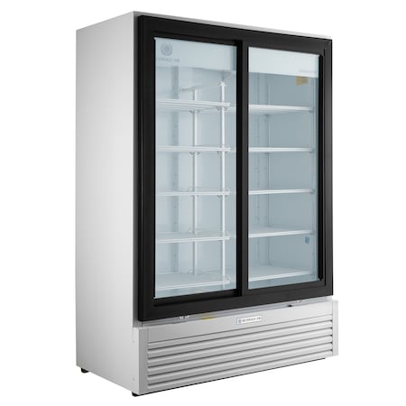 Glass Door Merchandiser, Sliding Doors, 34.98 cu. ft. Capacity, White MPN:MT53-1-SDW