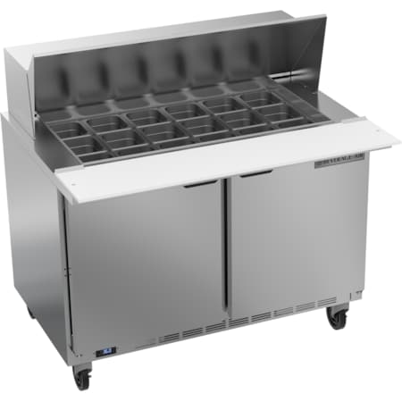 Refrigerated Sandwich Prep Table, Mega Top, 2 Door, 13.9 cu. Ft, 115 Volt MPN:SPE48HC-18M