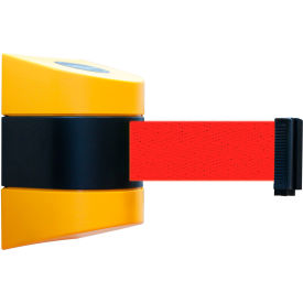 Tensabarrier® Magnetic Retractable Belt Barrier 15' Red Belt Yellow Case 897-15-M-35-R5-D