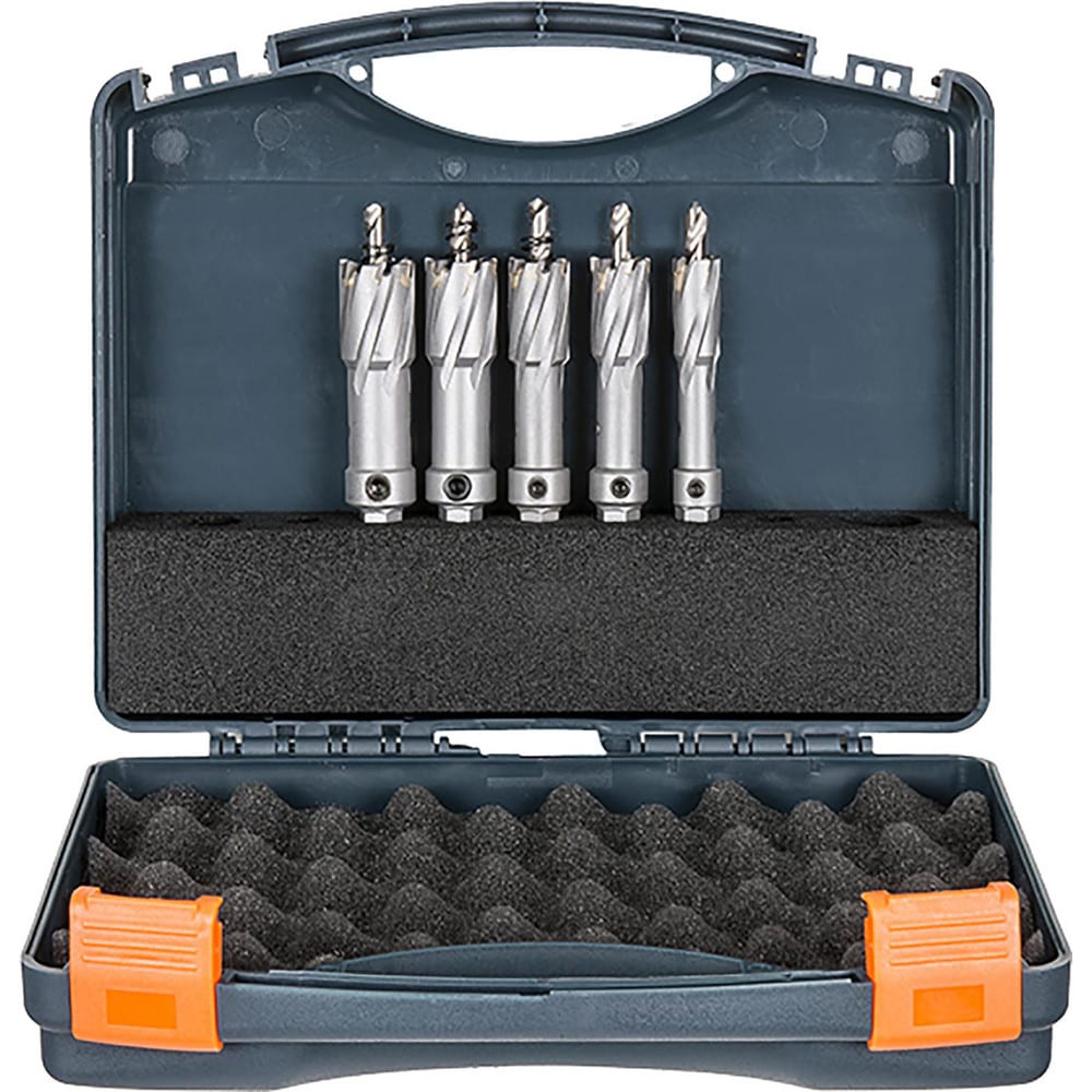 Hole Saw Kits; Minimum Saw Diameter (Decimal Inch): 9/16; Maximum Saw Diameter (Decimal Inch): 1-1/16; Number of Hole Saws: 5; Cutting Edge Style: Toothed; Material: Carbide Tipped MPN:101030-INSET2