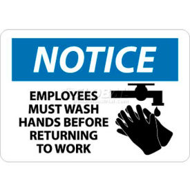 NMC N269RB OSHA Sign Notice Employees Must Wash Hands Before Returning To Work 10