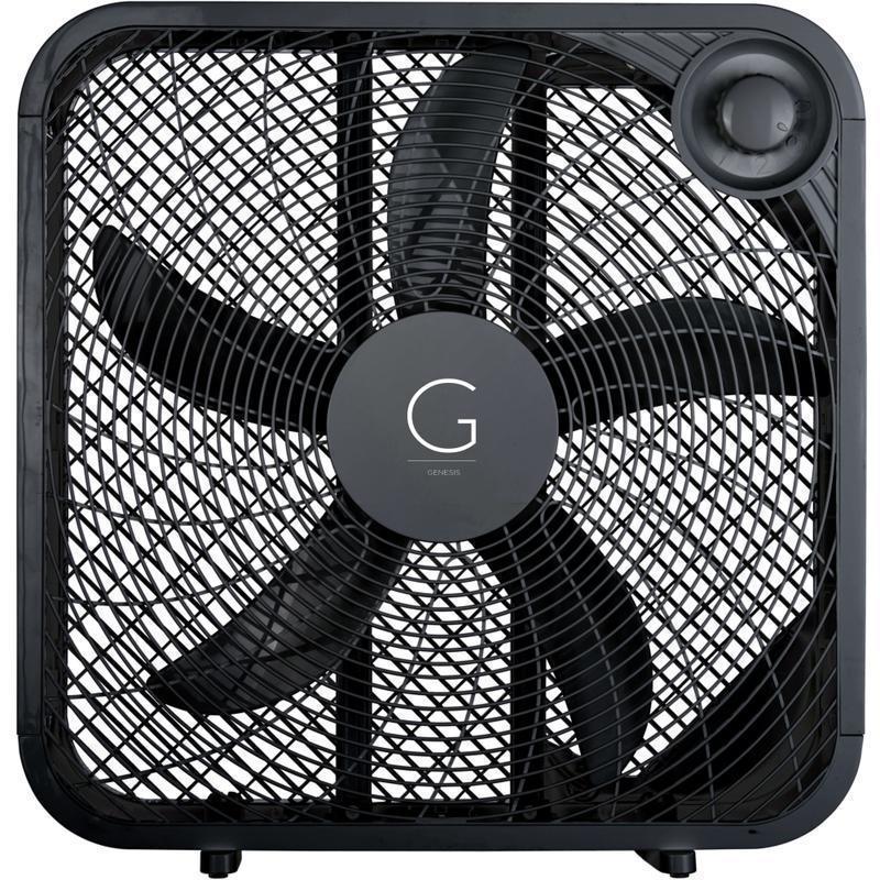 Genesis 3-Speed Box Fan With Max Cooling Technology, 20in, Black MPN:G20BOX-BLK