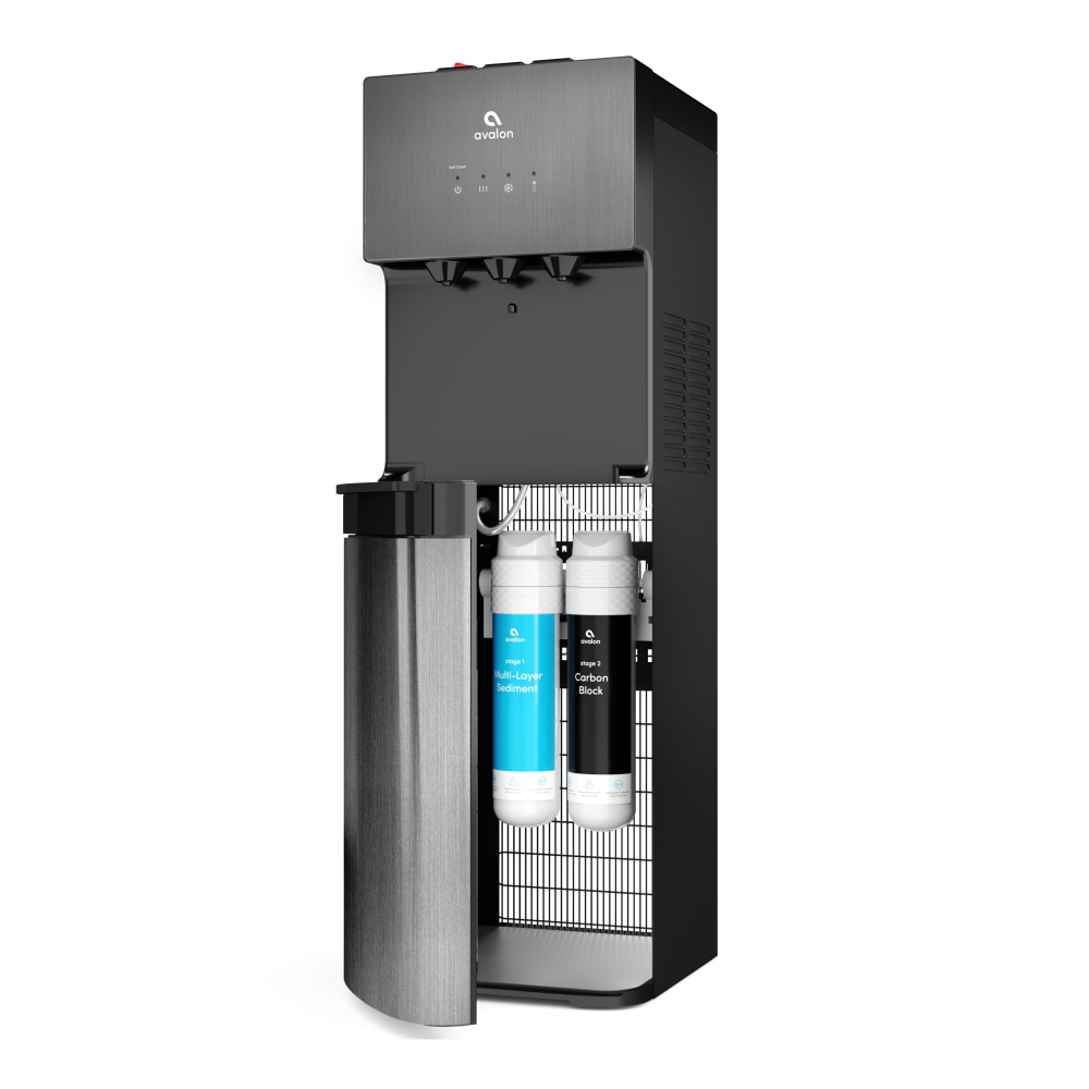 Avalon Hot/Cold Self-Cleaning Bottleless Water Dispenser, 41inH x 12inW x 13inD, Black Stainless Steel MPN:A5BLK
