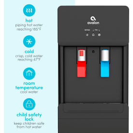 Avalon A7 Self Cleaning Bottleless Water Cooler Dispenser 2 Stage Filter Black 811691024578