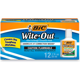 Bic® Wite-Out® Extra Coverage Correction Fluid Foam Applicator 20 ml White 12/Dozen WOFEC12WE
