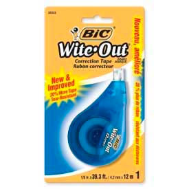BIC® Wite-Out EZ Correct Correction Tape Non-Refillable Randomly Assorted Colors 0.17