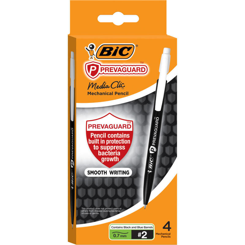 BIC Prevaguard Mechanical Pencil with antimicrobial additive 0.7mm Point #2 4Pk MPN:MPCMAP4-BLK