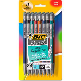BIC® Xtra-Precision Mechanical Pencil 0.5 mm Black Lead Assorted Barrel Colors 24/PK MPLMFP241