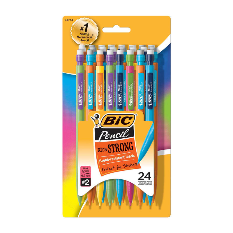 BIC Mechanical Pencils, Xtra Strong, 0.9 mm, Assorted Barrel Colors, Pack Of 24 Pencils MPN:MPLWP241
