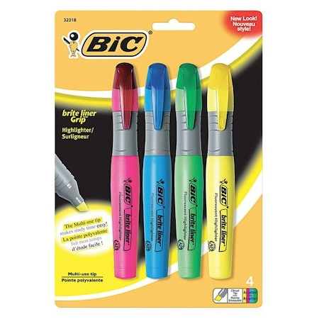 Highlighter Set Fluorescent Colors PK4 MPN:BICBLMGP41ASST
