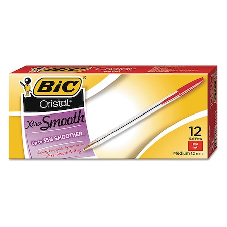 Stick Ballpoint Pen, Medium 1.0 mm, Red PK12 MPN:BICMS11RD