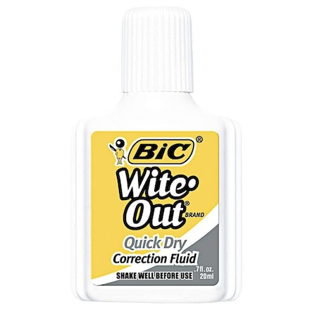Quick Dry Correction Fluid, 20mL, Wht, PK12 MPN:BICWOFQD12WE