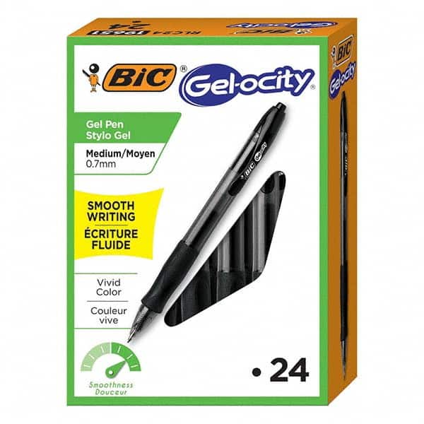 Gel Roller Ball Pen: 0.7 mm Tip, Black Ink MPN:BICRLC241BK