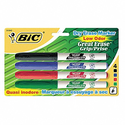 Dry Erase Marker Set Bullet PK4 MPN:BICGDEP41ASST
