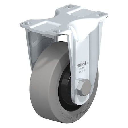 Rigid Plate Caster, Solid Rbbr, 5