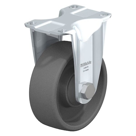 Rigid Plate Caster, Gry Nylon, 4