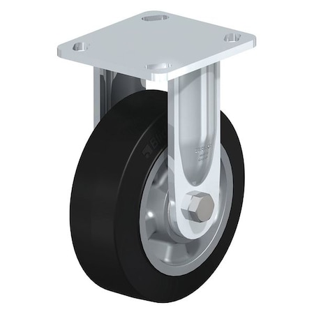 Rigid Plate Caster, Solid Rbbr, 6